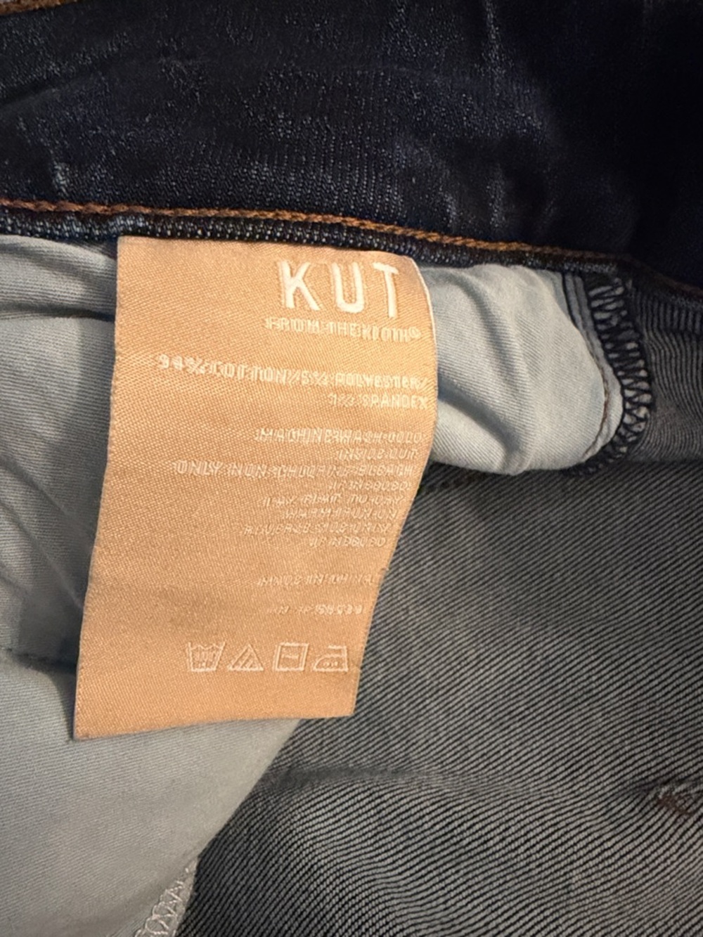 Kut from the Kloth Meg Dark Blue Wide-Leg Jeans with Gold Buttons Size 14 - Picture 9 of 10